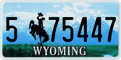 WY license plate 575447