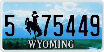 WY license plate 575449