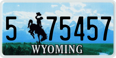 WY license plate 575457