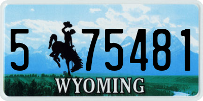 WY license plate 575481