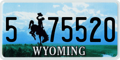 WY license plate 575520