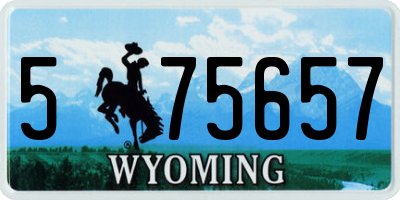 WY license plate 575657