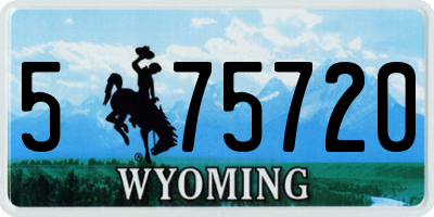 WY license plate 575720