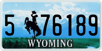 WY license plate 576189