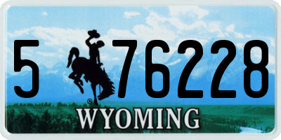 WY license plate 576228