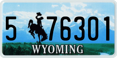 WY license plate 576301
