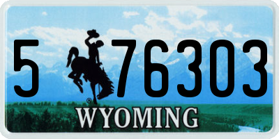 WY license plate 576303