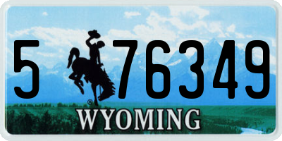 WY license plate 576349