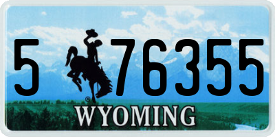 WY license plate 576355