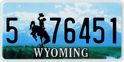WY license plate 576451