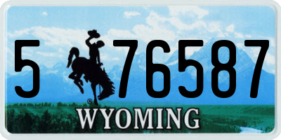 WY license plate 576587