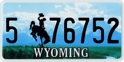WY license plate 576752