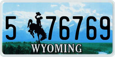 WY license plate 576769