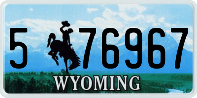 WY license plate 576967