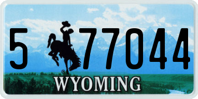 WY license plate 577044