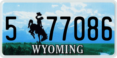 WY license plate 577086