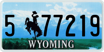 WY license plate 577219