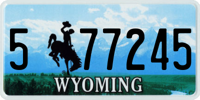 WY license plate 577245