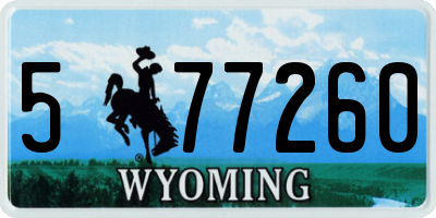 WY license plate 577260