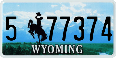 WY license plate 577374