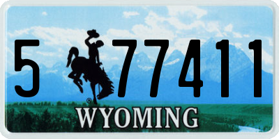 WY license plate 577411