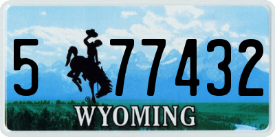 WY license plate 577432