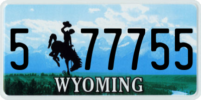 WY license plate 577755