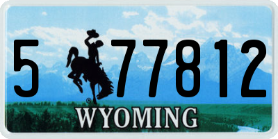 WY license plate 577812