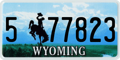 WY license plate 577823