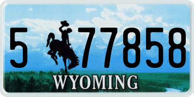 WY license plate 577858