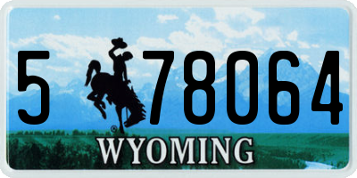 WY license plate 578064