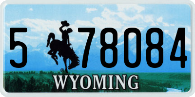 WY license plate 578084
