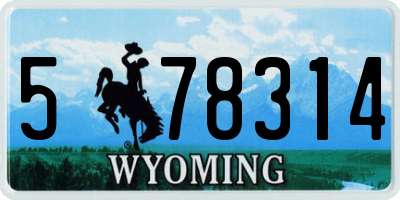 WY license plate 578314