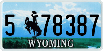 WY license plate 578387