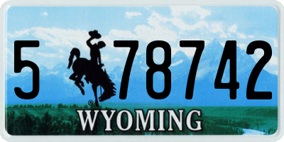 WY license plate 578742
