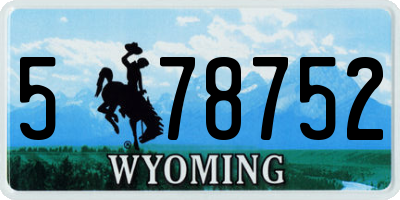 WY license plate 578752