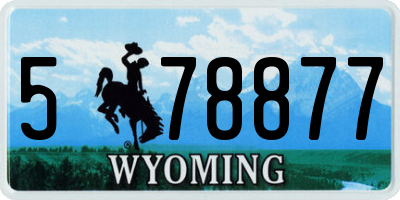 WY license plate 578877
