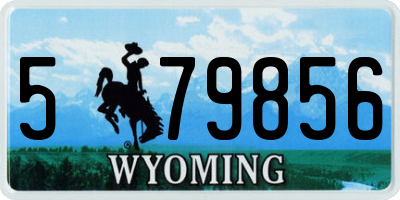 WY license plate 579856