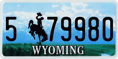 WY license plate 579980