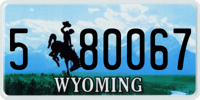 WY license plate 580067