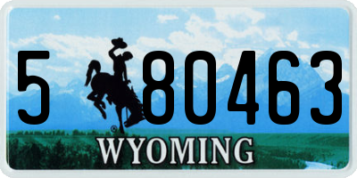 WY license plate 580463