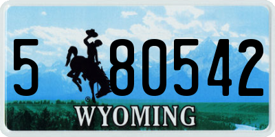 WY license plate 580542