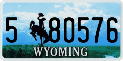 WY license plate 580576