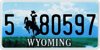 WY license plate 580597