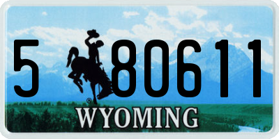WY license plate 580611