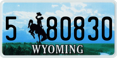 WY license plate 580830