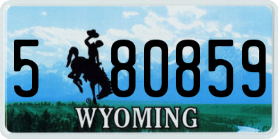 WY license plate 580859