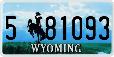 WY license plate 581093