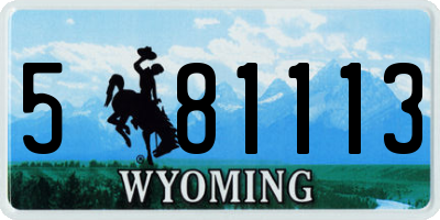 WY license plate 581113