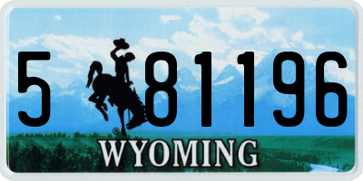 WY license plate 581196